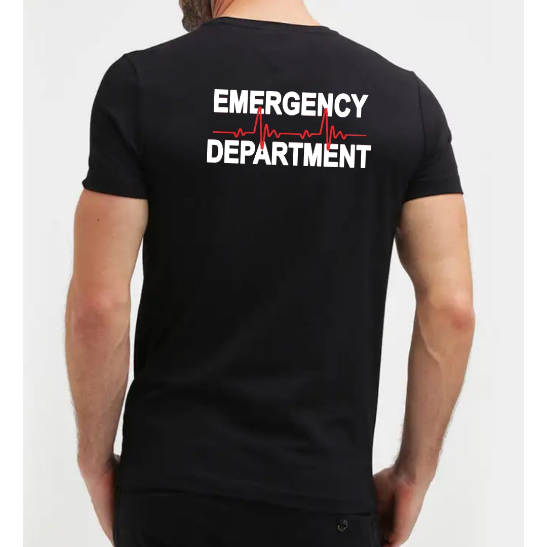 EMERGENCY DEPARTMENT CUSTOM UNISEX T-SHIRTS Customized it with your prefer chest logo for FREE