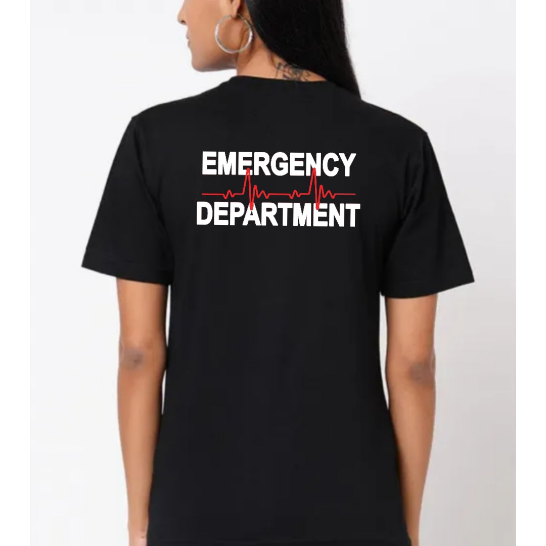 EMERGENCY DEPARTMENT CUSTOM UNISEX T-SHIRTS Customized it with your prefer chest logo for FREE