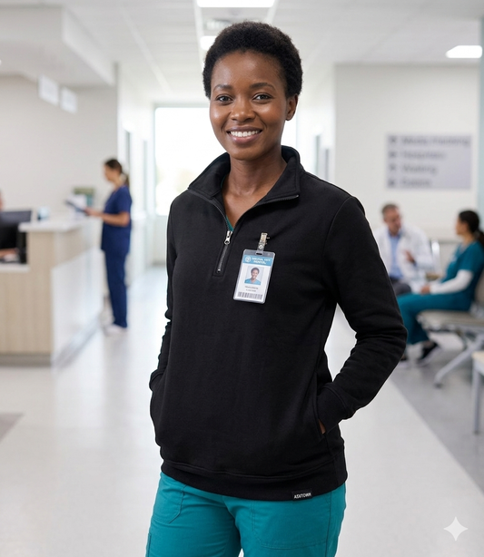 Nurse 1/4 Zip Pullover with Pockets | Personalized Chest Logo | Custom Medical Apparel