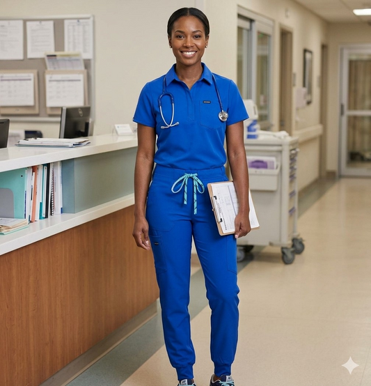 Women Polo Scrubs Set