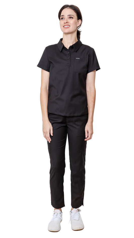 Dark Polo Scrub Set
