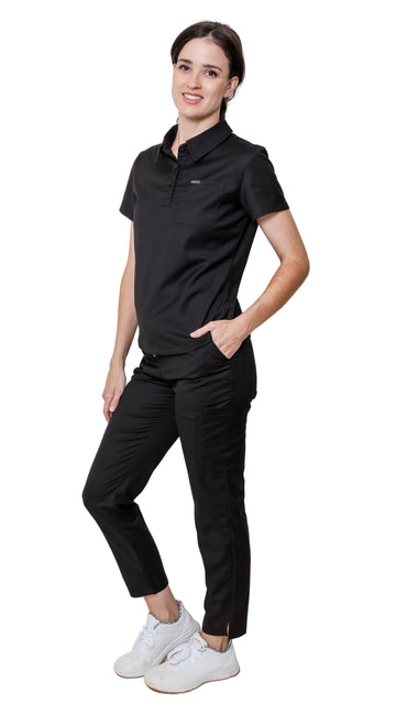 Dark Polo Scrub Set