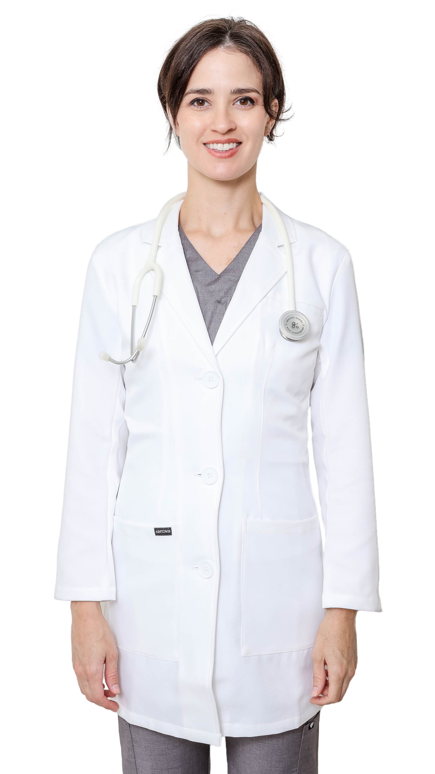 PERSONALIZED EMBRODIERY WOMEN LAB COAT Customized it with your prefer chest logo for FREE