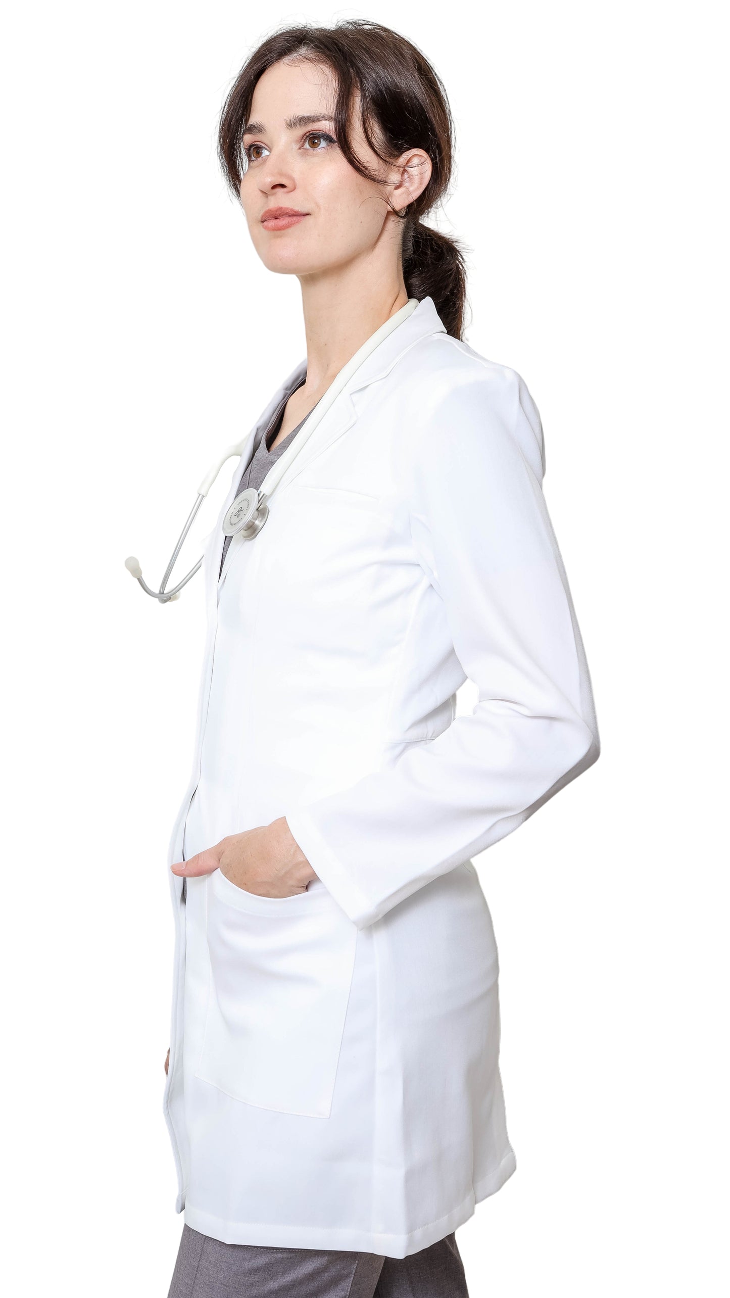 PERSONALIZED EMBRODIERY WOMEN LAB COAT Customized it with your prefer chest logo for FREE