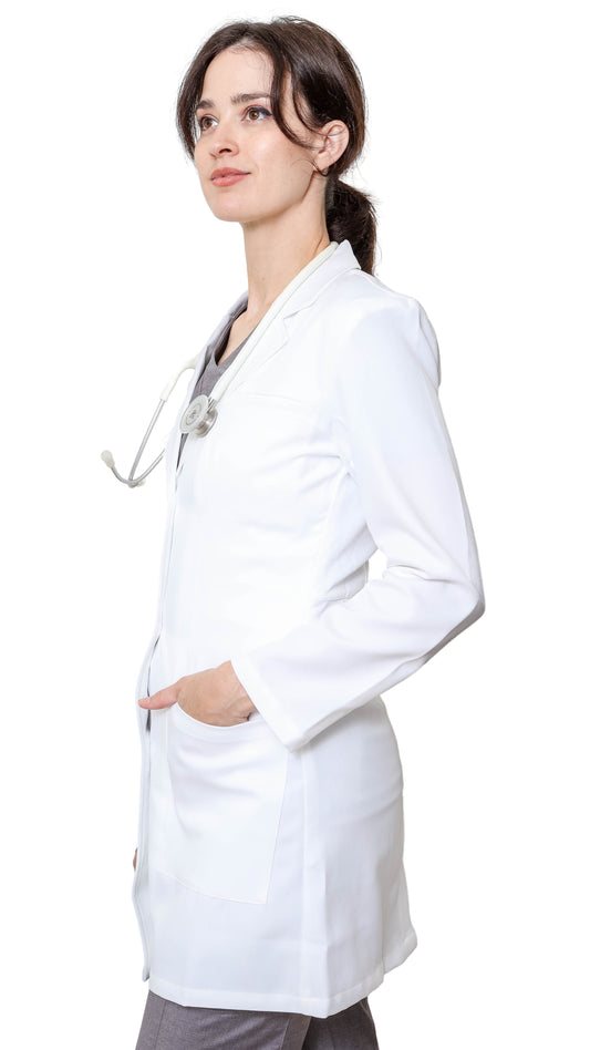 PERSONALIZED EMBRODIERY WOMEN LAB COAT Customized it with your prefer chest logo for FREE