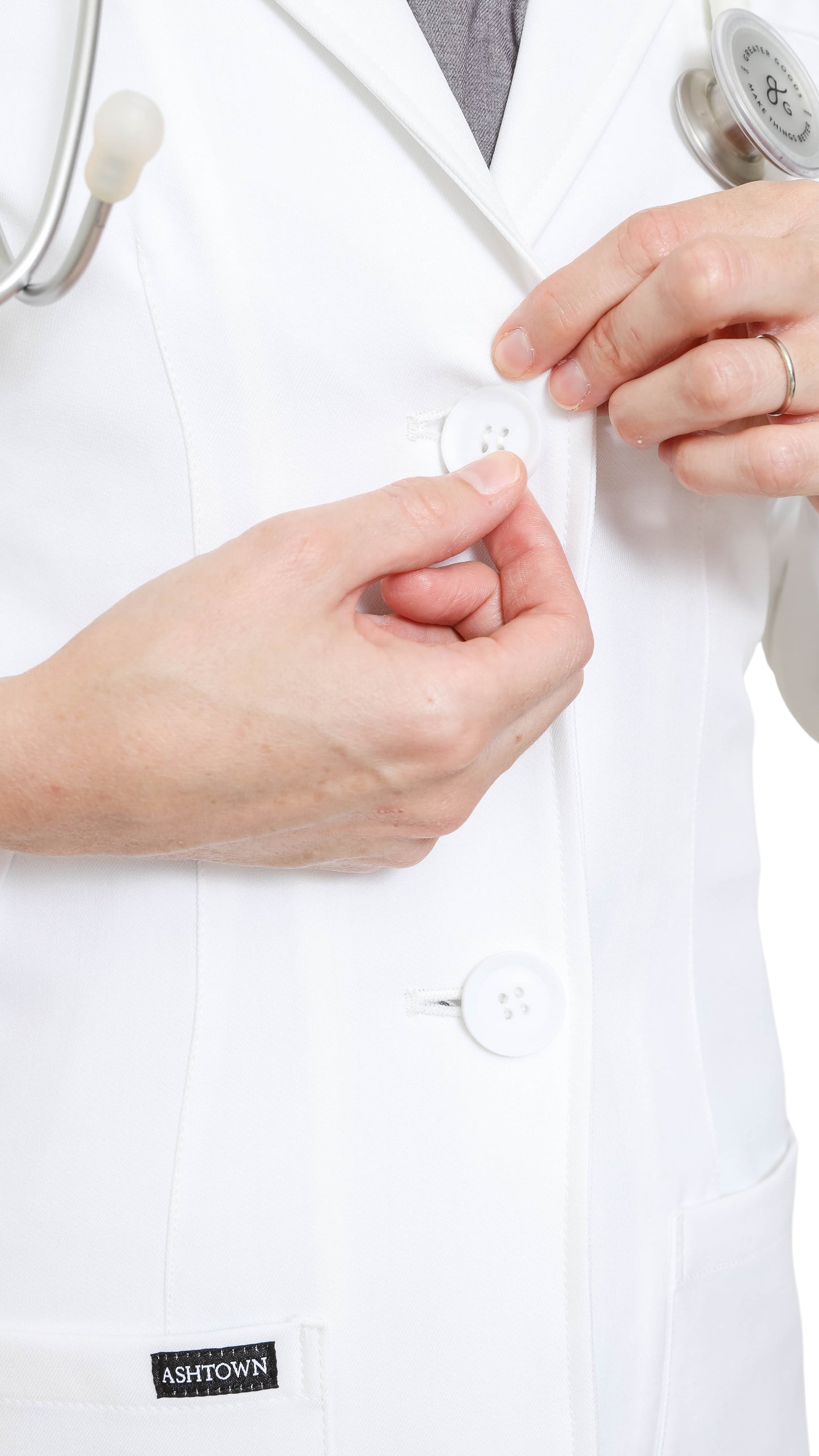 PERSONALIZED EMBRODIERY WOMEN LAB COAT Customized it with your prefer chest logo for FREE