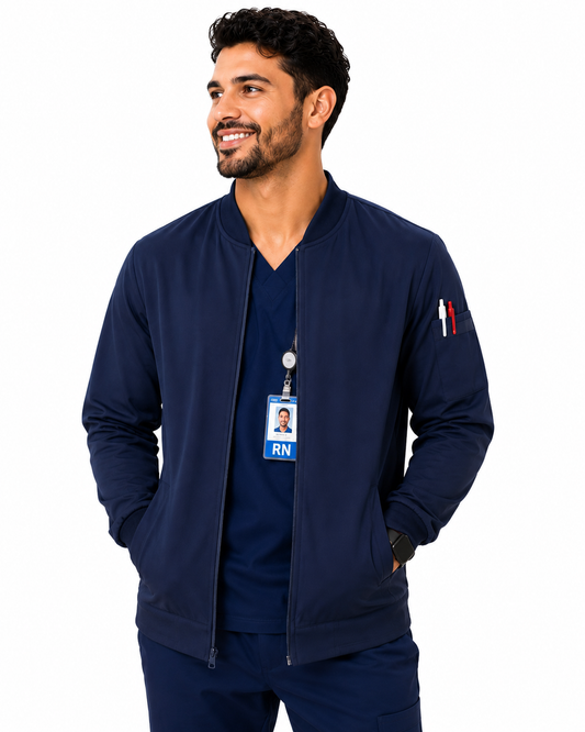 Men's Scrub Jacket – Full-Zip Medical Layer