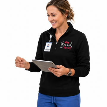 Nurse 1/4 Zip Pullover with Pockets | Personalized Chest Logo | Custom Medical Apparel
