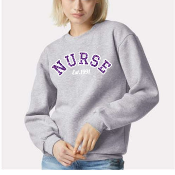 Nurse Glitter Appliqué T-Shirt & Sweatshirt | Healthcare Worker Gift | Custom Nurse Apparel