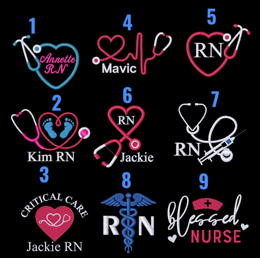 1/4 Zip Unisex Custom Nurses Sweatshirt with chest Embroidery Desing. Customized it with your prefer chest logo for FREE