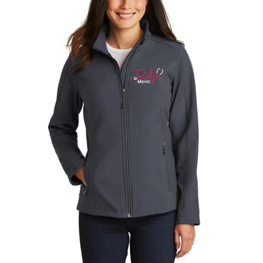 Custom Ladies Warm Softshell Jacket, for all the Healthcare Workers and Beyond. Personalized