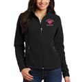 Ashtown Clothing black full-zip fleece medical jacket with custom embroidered heart logo and name on chest