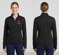 Ashtown Clothing women's black performance full zip medical jacket with custom embroidery and back zipper pocket