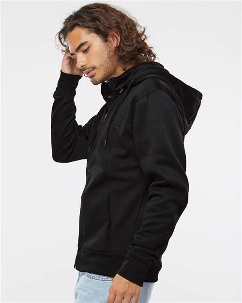 Ashtown Clothing unisex black full-zip medical hoodie worn by a man, featuring durable polyester and a modern fit.