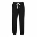 Ashtown Clothing women's black performance scrub joggers with a drawstring waist, ribbed cuffs, and zippered pocket.