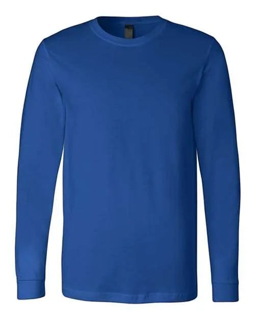 Ashtown Clothing royal blue long sleeve crew neck shirt for operating room nurses with a relaxed fit.
