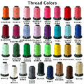 Ashtown Clothing embroidery thread spools in a wide variety of vibrant colors for custom medical apparel.