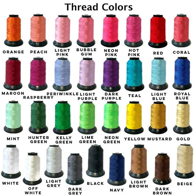 Ashtown Clothing embroidery thread spools in a wide variety of vibrant colors for custom medical apparel.