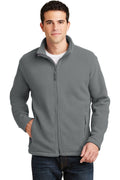 Ashtown Clothing men's grey full-zip fleece medical jacket with a stand-up collar and zippered side pockets.