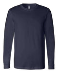 Ashtown Clothing navy blue long sleeve crew neck shirt for operating room nurses with a comfortable relaxed fit.