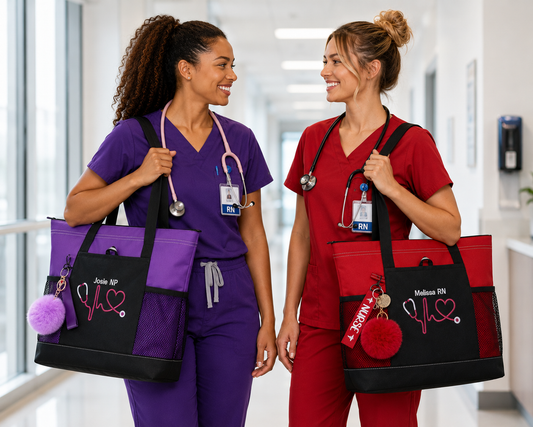 Personalized Embroidered Nurse Tote Bag | NP, RN, LVN, Cna Gift | Custom Healthcare Tote