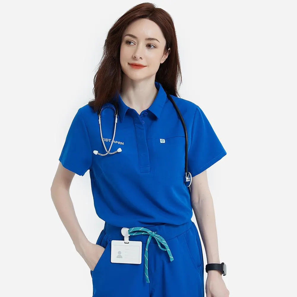 Women Polo Scrubs Set